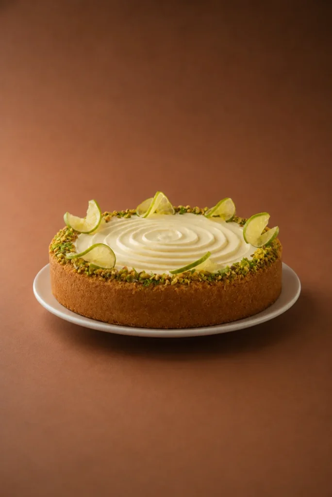 key-lime-pie-lateral sobre fondo marrón cálido