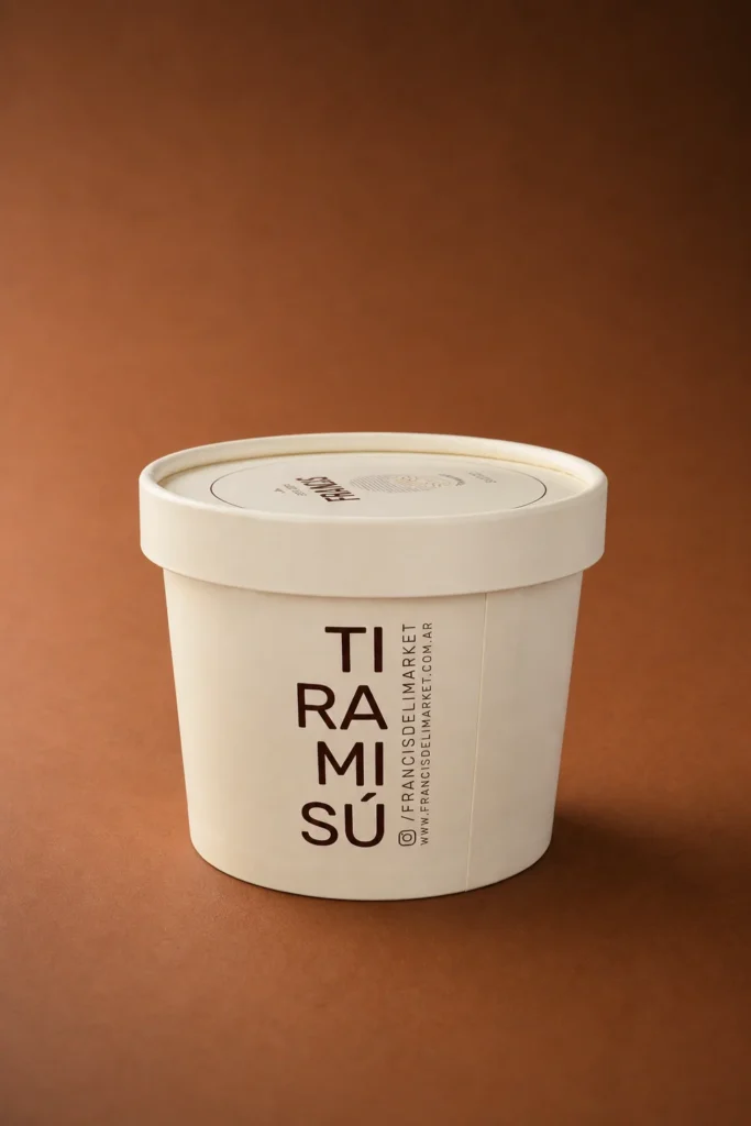 Tiramisú en pote Francis, vista frontal