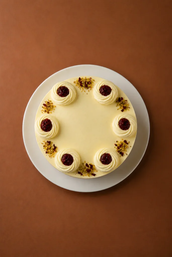 torta-francis-cenital sobre fondo marrón cálido