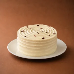 torta vertical lateral sobre fondo marrón cálido
